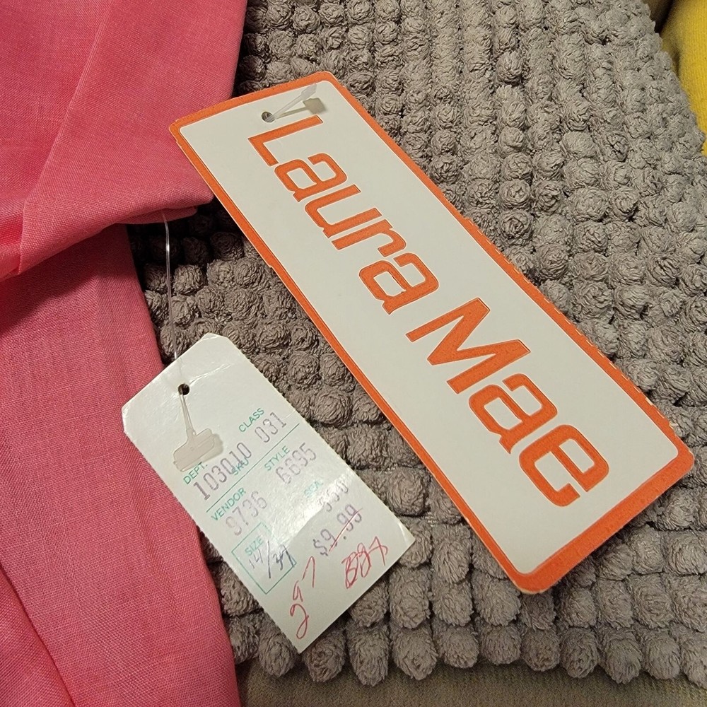Vintage Laura Mae Womens Pink Deadstock Basic Button Up Shirt Size 14/34 - Picture 5 of 8